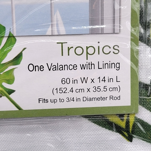 Valances Tropical Palms Lot of 3 By Colordrift 60" Wide x 14" Long New - Picture 3 of 6